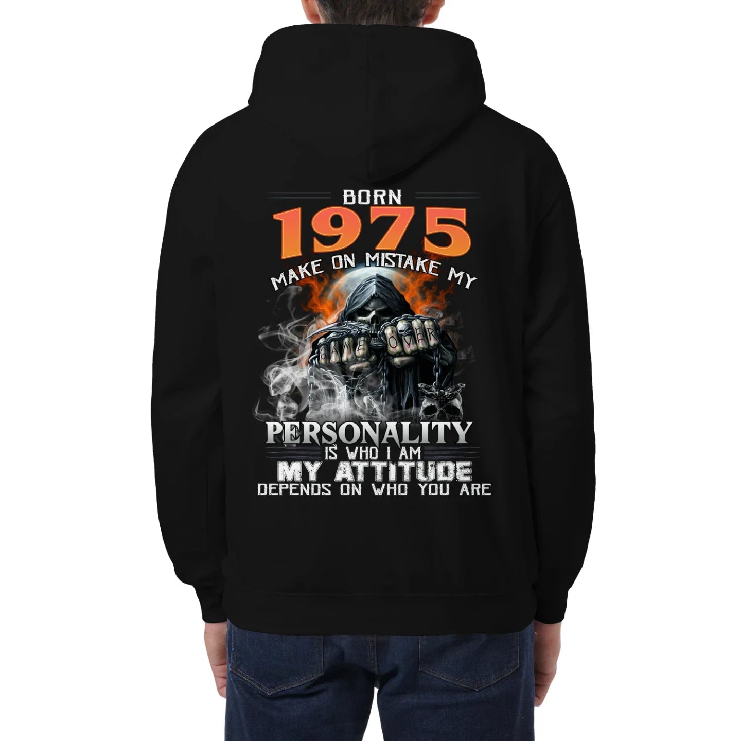 Born in 1975 – Bold Skull Attitude Tee for Legends Us1975