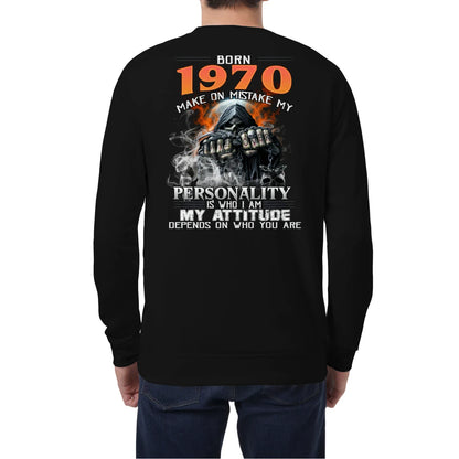 Born in 1970 – Bold Skull Attitude Tee for Legends Us1970