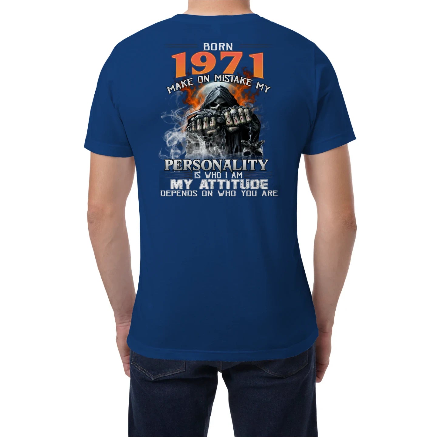 Born in 1971 – Bold Skull Attitude Tee for Legends Us1971