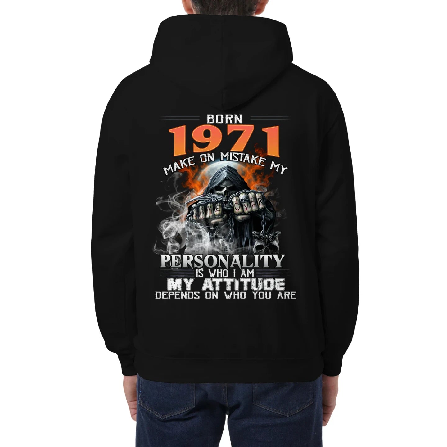 Born in 1971 – Bold Skull Attitude Tee for Legends Us1971