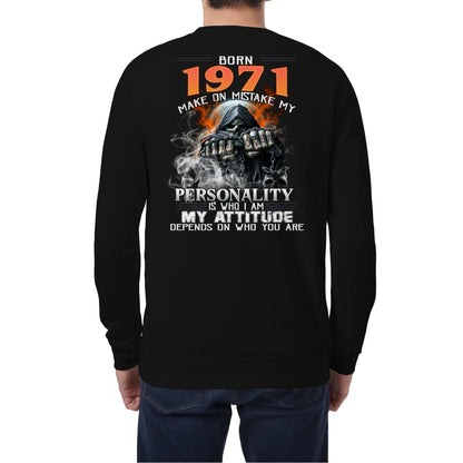 Born in 1971 – Bold Skull Attitude Tee for Legends Us1971