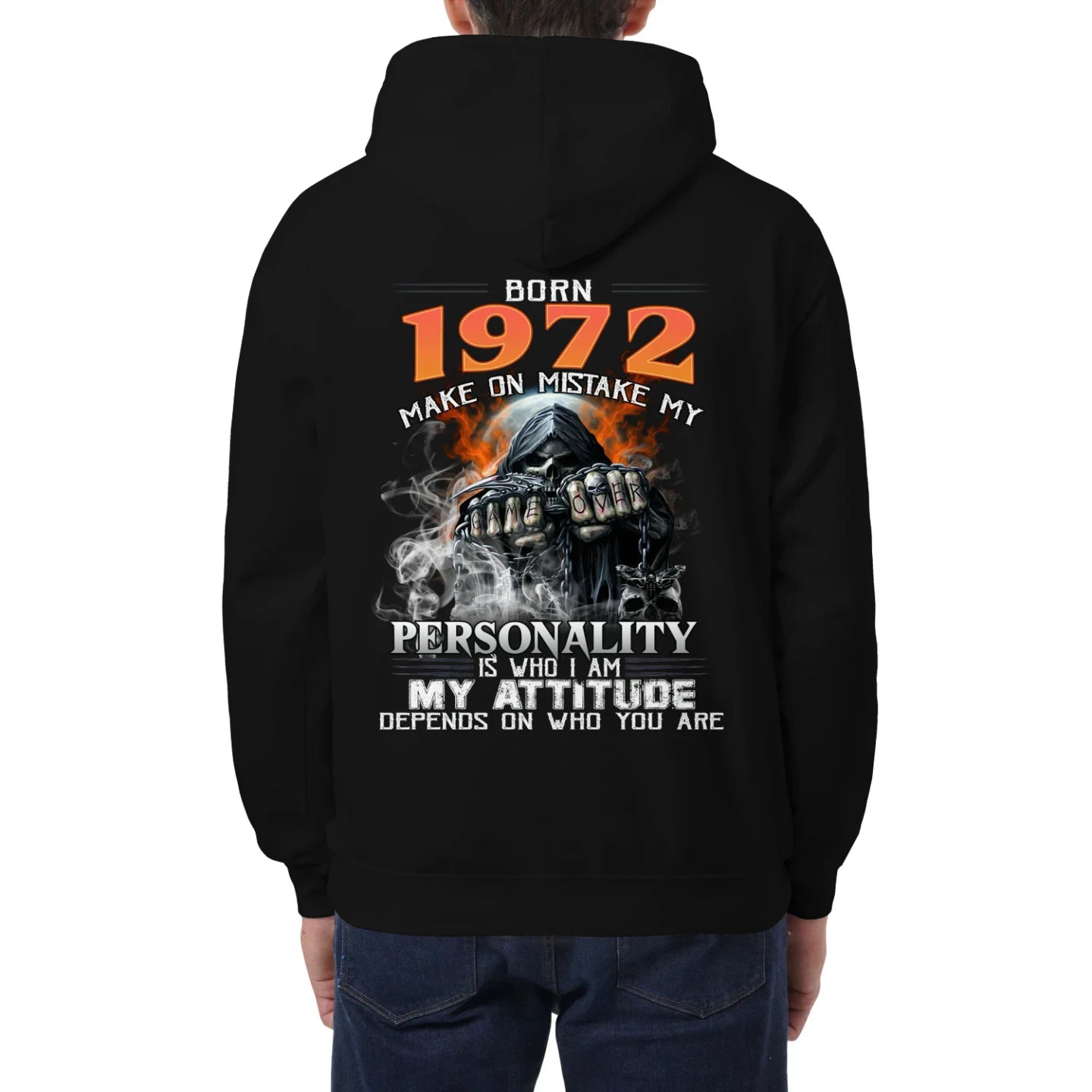 Born in 1972 – Bold Skull Attitude Tee for Legends Us1972