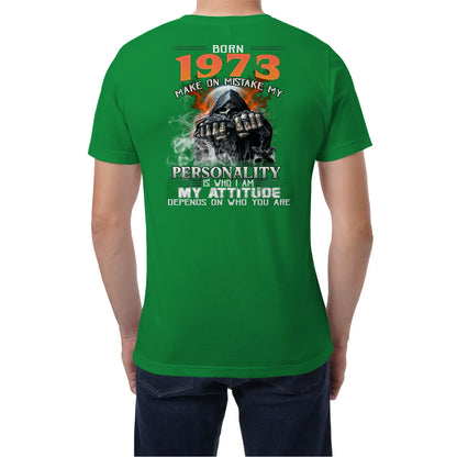 Born in 1973 – Bold Skull Attitude Tee for Legends Us1973