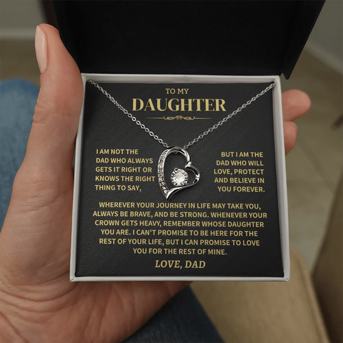 TO MY DAUGHTER "Whenever Your Crown Gets Heavy" - GIFT FROM DAD NTTD00 - Forever Love Necklace (SKU2607-44)