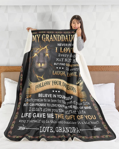 TO MY GRANDDAUGHTER - GIFT FOR GRANDDAUGHTER - Sherpa Fleece Quilt Blanket (SKUB09-44)