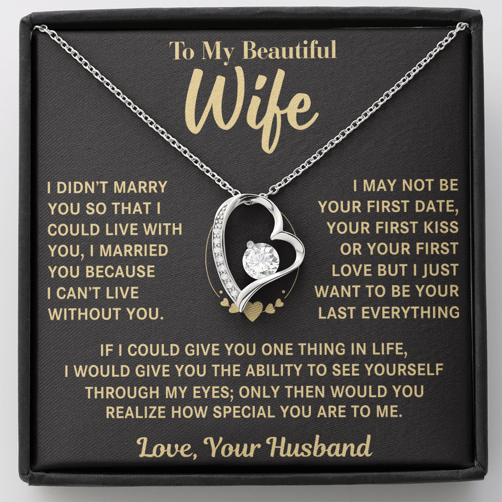 TO MY WIFE FROM HUSBAND NECKLACE  - Premium Forever Love Necklace (SKUJ12-VC-01)