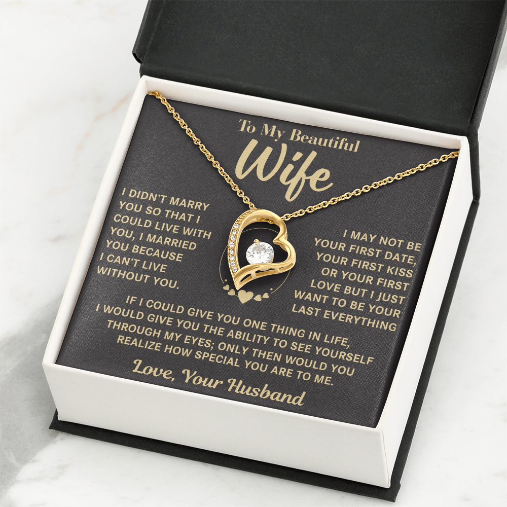 TO MY WIFE FROM HUSBAND NECKLACE  - Premium Forever Love Necklace (SKUJ12-VC-01)