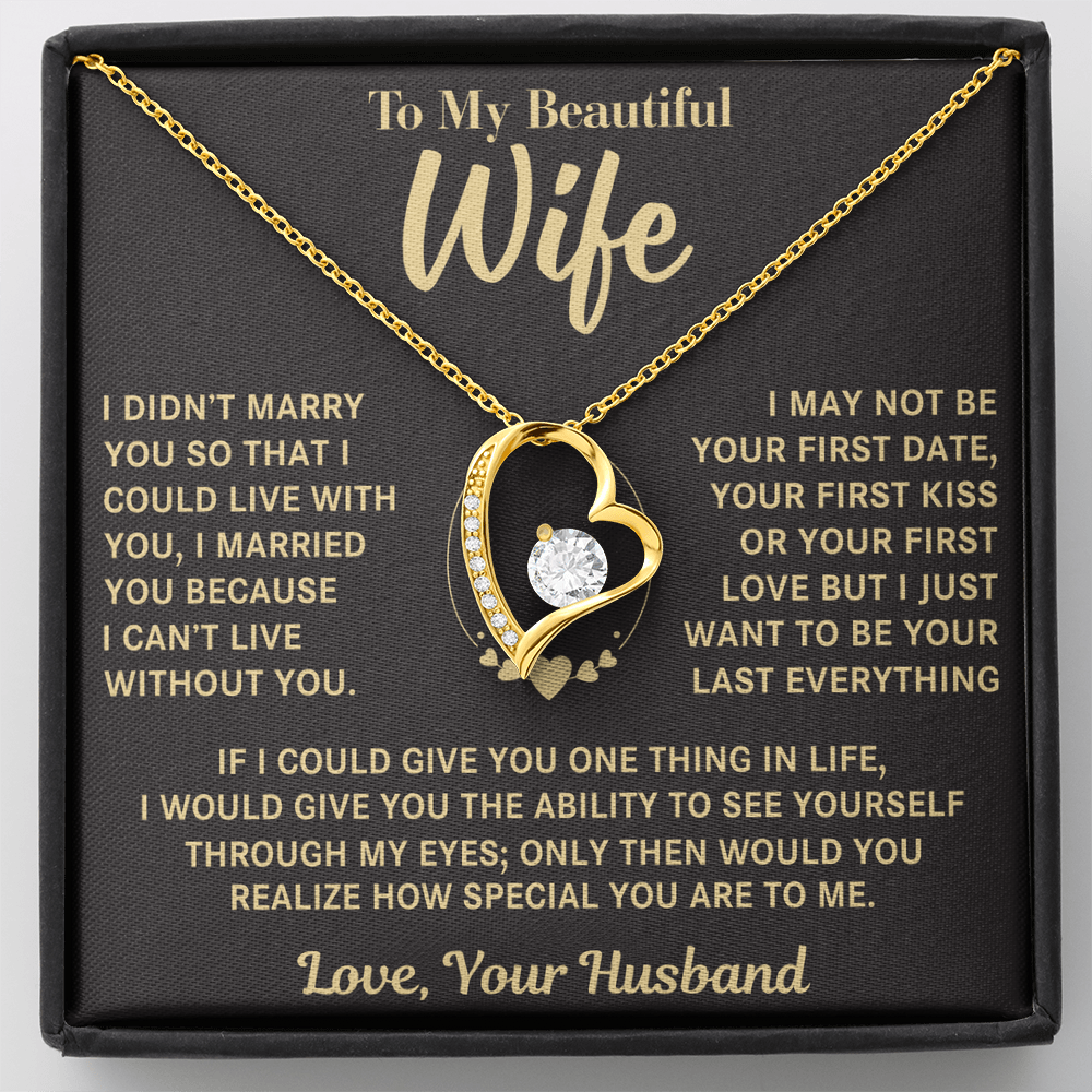 TO MY WIFE FROM HUSBAND NECKLACE  - Premium Forever Love Necklace (SKUJ12-VC-01)