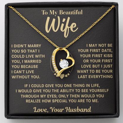 TO MY WIFE FROM HUSBAND NECKLACE  - Premium Forever Love Necklace (SKUJ12-VC-01)