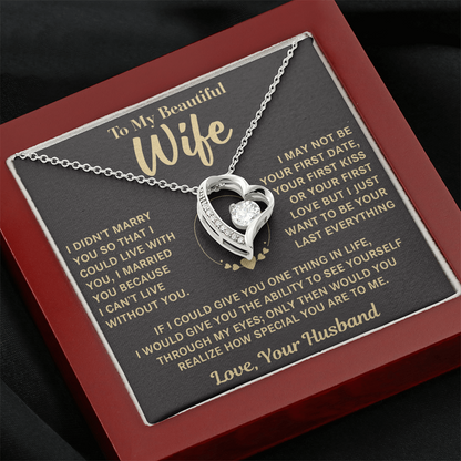 TO MY WIFE FROM HUSBAND NECKLACE  - Premium Forever Love Necklace (SKUJ12-VC-01)