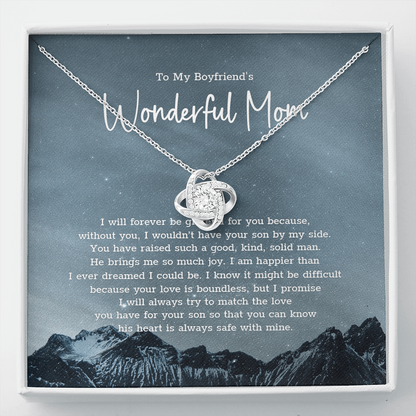 TO MY BOYFRIEND'S MOM "I will forever be grateful for..." - Premium Love Knot Necklace