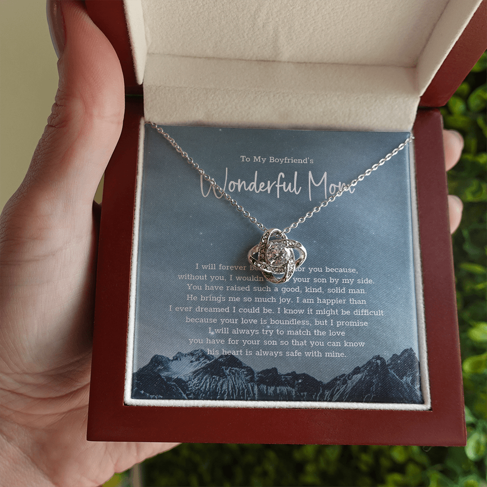 TO MY BOYFRIEND'S MOM "I will forever be grateful for..." - Premium Love Knot Necklace