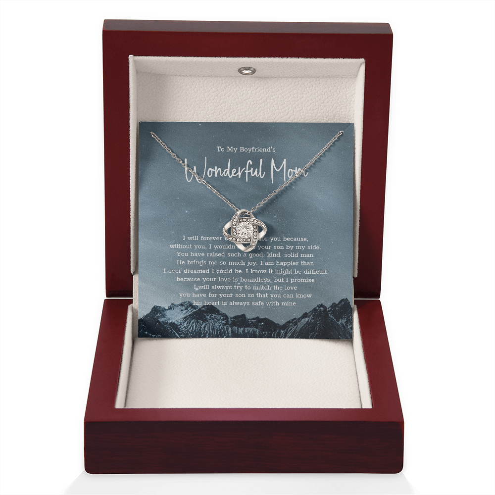 TO MY BOYFRIEND'S MOM "I will forever be grateful for..." - Premium Love Knot Necklace
