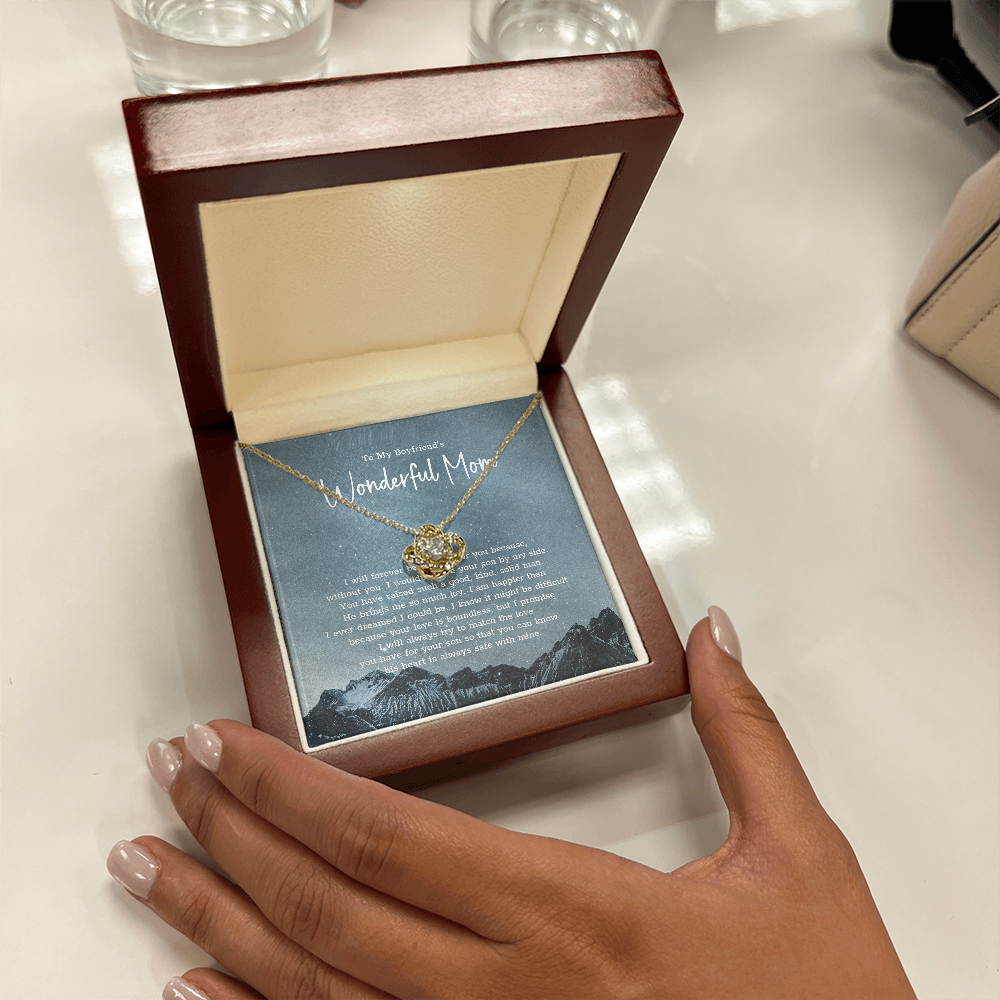 TO MY BOYFRIEND'S MOM "I will forever be grateful for..." - Premium Love Knot Necklace