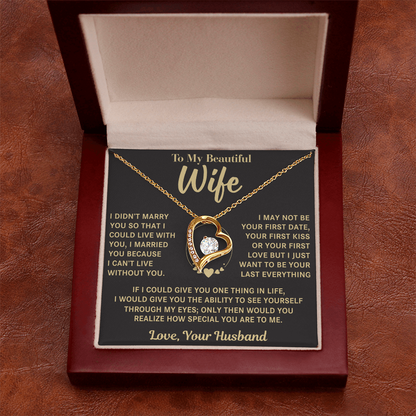 TO MY WIFE FROM HUSBAND NECKLACE  - Premium Forever Love Necklace (SKUJ12-VC-01)