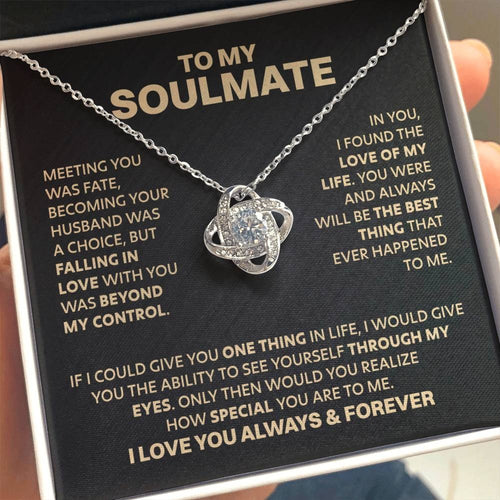 TO MY SOULMATE FROM HUSBAND/BOYFRIEND NECKLACE - Premium Love Knot Necklace (SKU2606-222)