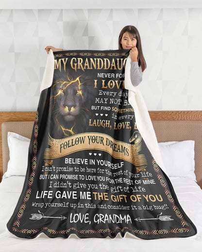 BLANKET FOR GRANDDAUGHTER – COMFORT & WARMTH GIFT FROM GRANDMA  Sherpa Fleece Quilt Blanket NTTD00 (SKUB09-41)