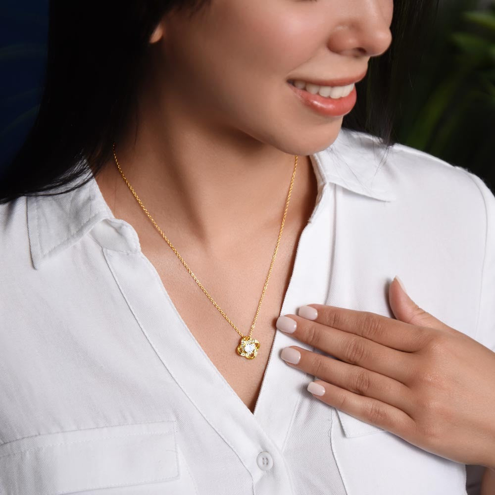 TO MY BOYFRIEND'S MOM "I will forever be grateful for..." - Premium Love Knot Necklace