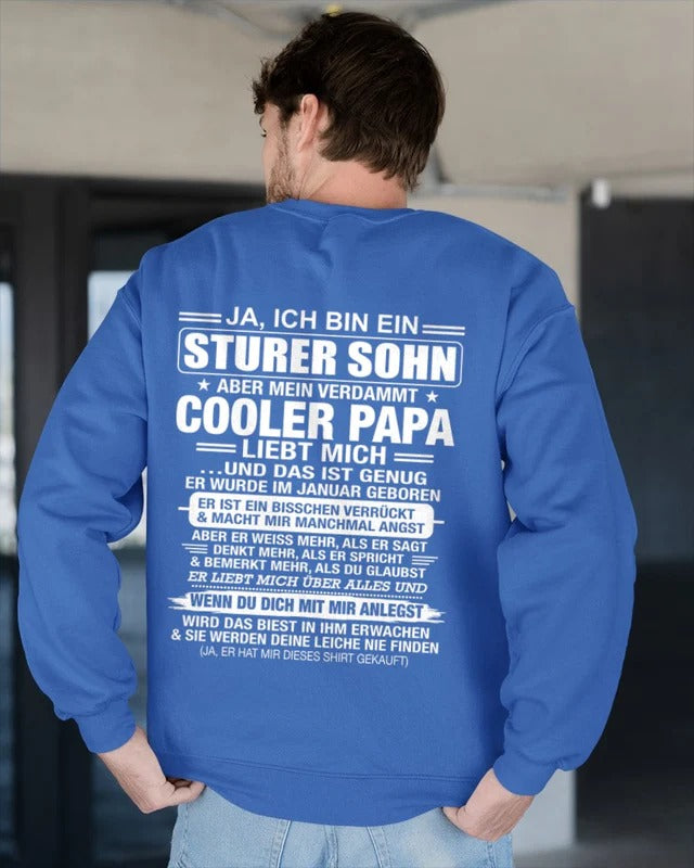 JA, ICH BIN EIN STURER SOHN T-SHIRT – GEBURTSTAGSGESCHENK VON EINEM -PAPA - nttd00 (SKU2606-87-00)