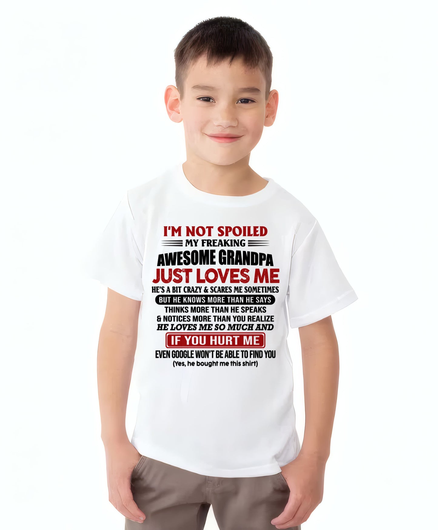 MY FREAKING AWESOME GRANDPA JUST LOVES ME - FOR GRANDSON - GIFT FROM GRANDPA - NTTD00 (SKU09-127-00)