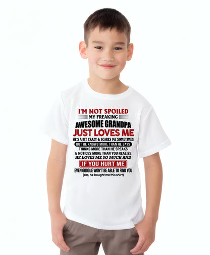 MY FREAKING AWESOME GRANDPA JUST LOVES ME - FOR GRANDSON - GIFT FROM GRANDPA - NTTD00 (SKU09-127-00)