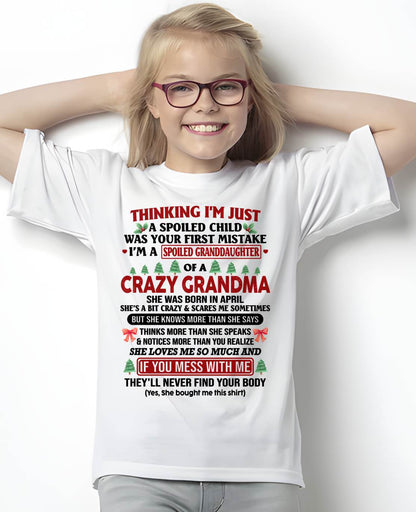 APRIL - SPOILED GRANDDAUGHTER - PERFECT CHRISTMAS GIFT FOR GRANDDAUGHTER - GIFT FROM GRANDMA - NTTD04 (SKU11-07-04)