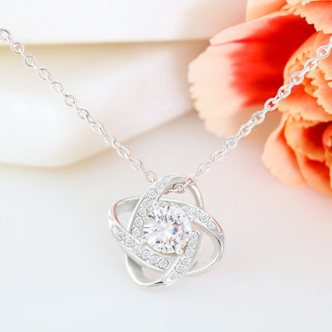 To My Daughter From Mom Necklace - Premium Love Knot Necklace