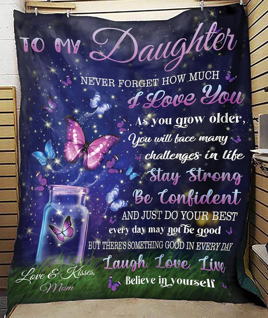 BLANKET FOR DAUGHTER – COMFORT & WARMTH GIFT FROM MOM Sherpa Fleece Quilt Blanket NTTD00 (SKUB12-123)