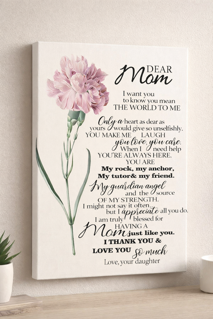 CANVAS FOR MOM - BEST GIFT FROM DAUGHTER - NTTD00 (SKU2603-331)