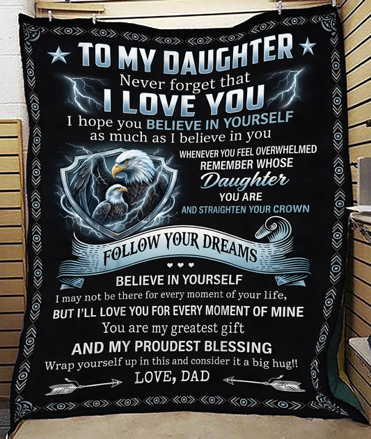 BLANKET FOR DAUGHTER – COMFORT & WARMTH GIFT FROM DAD Sherpa Fleece Quilt Blanket NTTD00 (SKU2604-166)