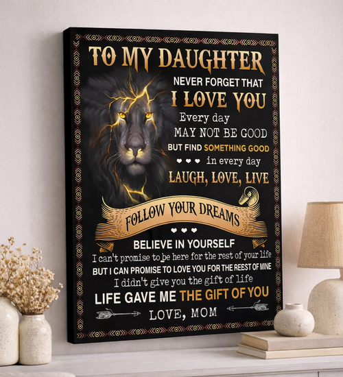 CANVAS FOR DAUGHTER - BEST GIFT FROM MOM - NTTD00 (SKU2604-150)