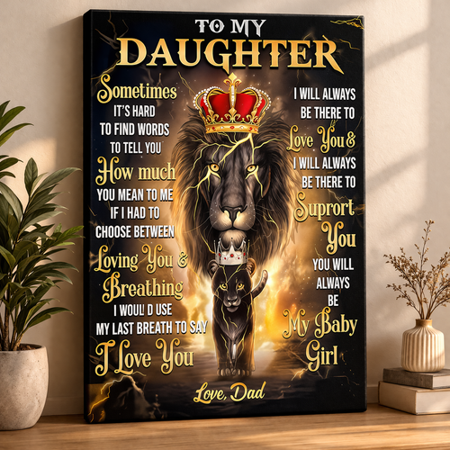 CANVAS FOR DAUGHTER - BEST GIFT FROM DAD - NTTD00 (SKU2604-141)