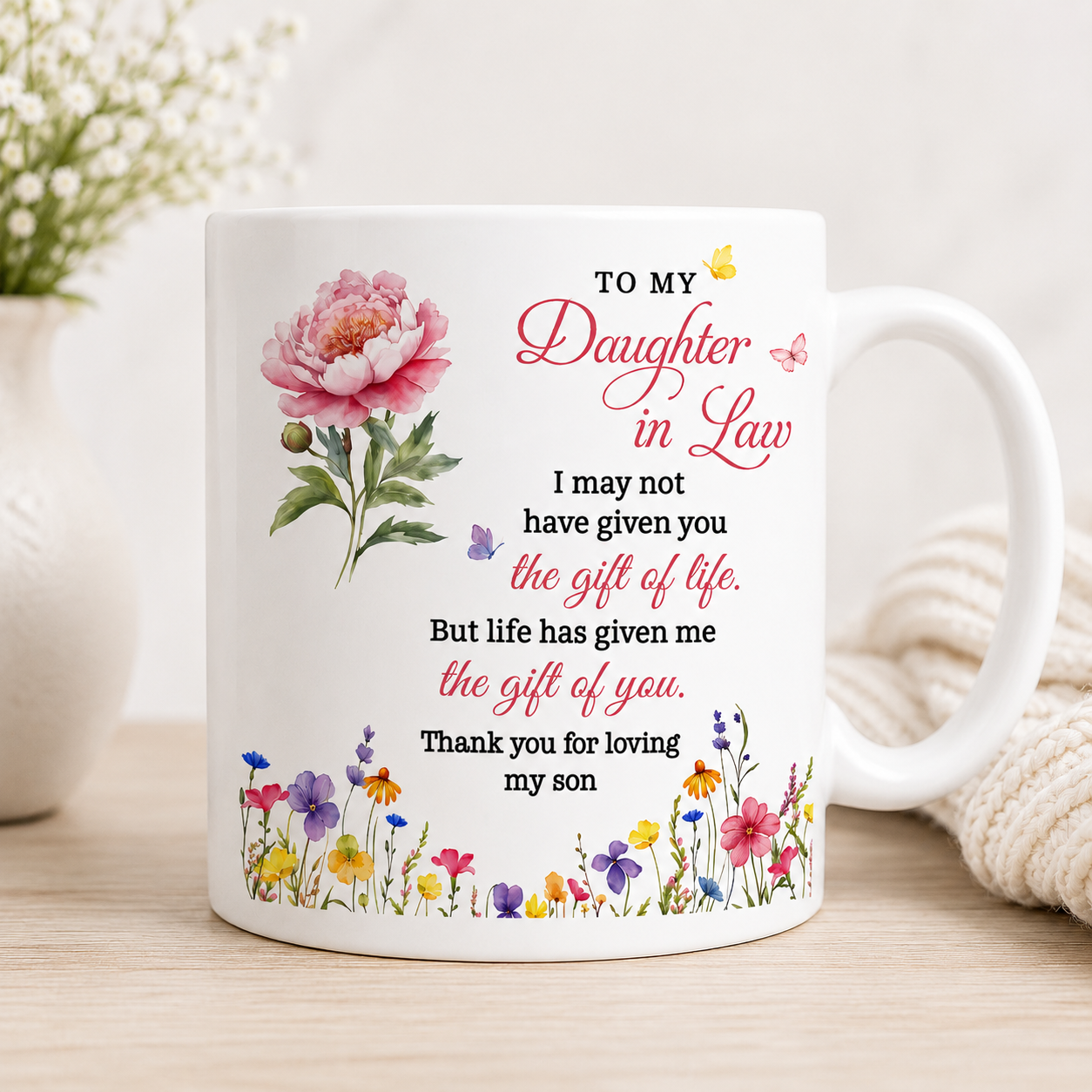 BEAUTIFUL MUG FOR DAUGHTER IN LAW - GIFT FROM MOM NTTD00 (SKU2607-33)