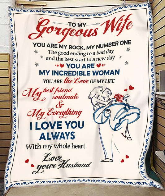 BLANKET FOR WIFE – COMFORT & WARMTH GIFT FROM HUSBAND - Sherpa Fleece Quilt Blanket NTTD00 (SKU2602-08)