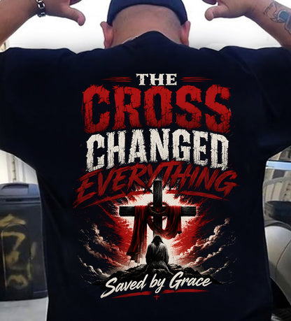 THE CROSS CHANGED EVERYTHING - CHRISTIAN T-SHIRT - FOR MEN NTTD00 (SKU2608-78)