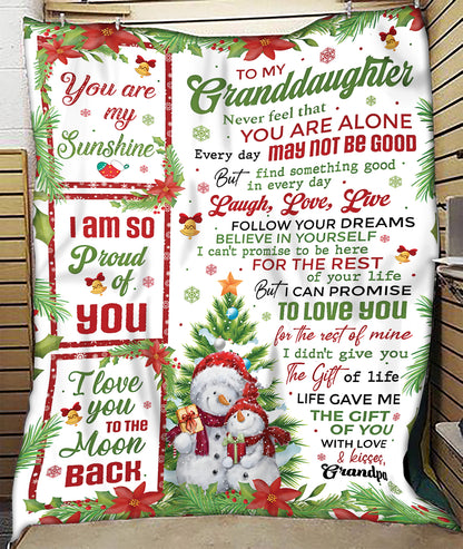 BLANKET FOR GRANDDAUGHTER – COMFORT & WARMTH CHRISTMAS GIFT FROM GRANDPA  Sherpa Fleece Quilt Blanket NTTD00 (SKUB10-184)