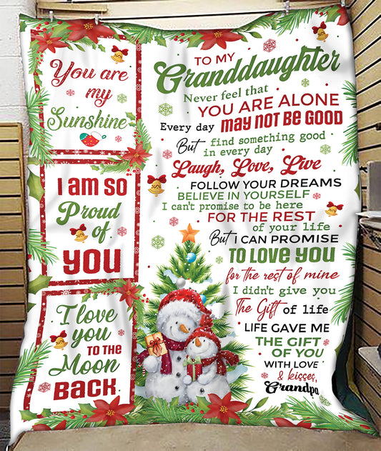 BLANKET FOR GRANDDAUGHTER – COMFORT & WARMTH CHRISTMAS GIFT FROM GRANDPA  Sherpa Fleece Quilt Blanket NTTD00 (SKUB10-184)