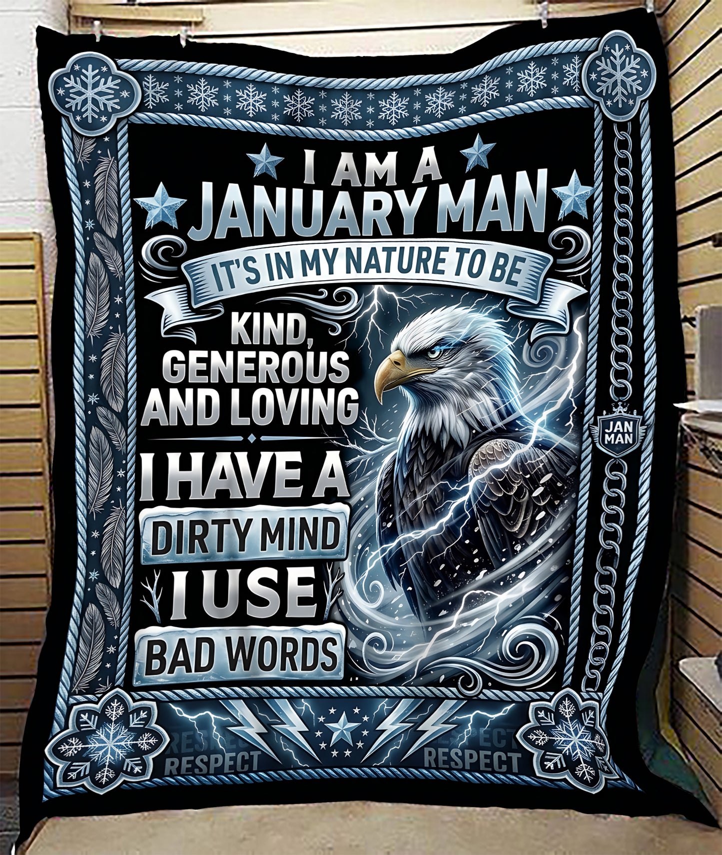 AWESOME BLANKET FOR JANUARY MAN – COMFORT & WARMTH GIFT Sherpa Fleece Quilt Blanket NTTD00 (SKU2604-256)