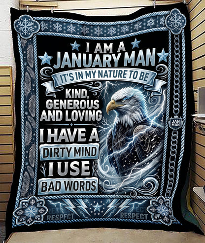 AWESOME BLANKET FOR JANUARY MAN – COMFORT & WARMTH GIFT Sherpa Fleece Quilt Blanket NTTD00 (SKU2604-256)