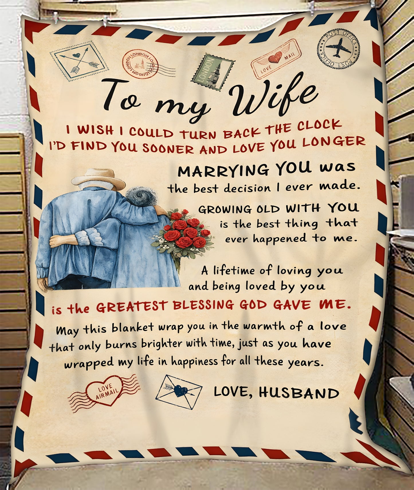 BLANKET FOR WIFE – COMFORT & WARMTH GIFT FROM HUSBAND - Sherpa Fleece Quilt Blanket NTTD00 (SKU2602-09)