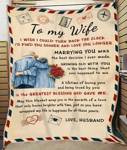 BLANKET FOR WIFE – COMFORT & WARMTH GIFT FROM HUSBAND - Sherpa Fleece Quilt Blanket NTTD00 (SKU2602-09)