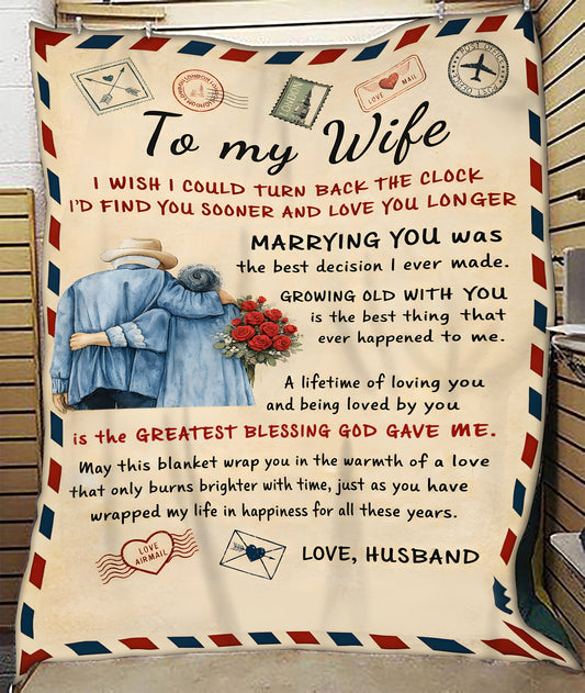 BLANKET FOR WIFE – COMFORT & WARMTH GIFT FROM HUSBAND - Sherpa Fleece Quilt Blanket NTTD00 (SKU2602-09)