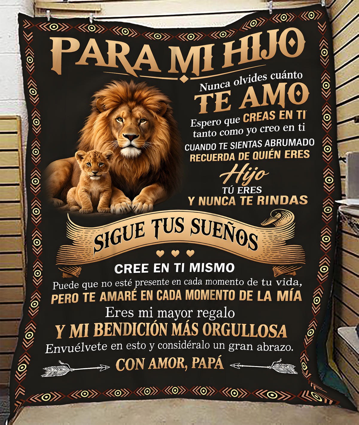 PARA MI HIJO  – UN REGALO DEL AMOR, CONFORT Y CALIDEZ DE PAPÁ Manta Acolchada de Forro Polar Sherpa (SKU2610-116)