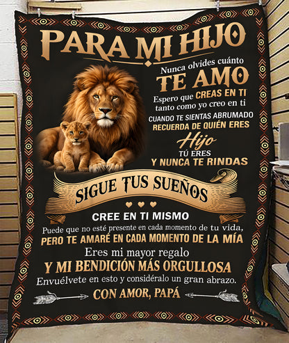 PARA MI HIJO  – UN REGALO DEL AMOR, CONFORT Y CALIDEZ DE PAPÁ Manta Acolchada de Forro Polar Sherpa (SKU2610-116)