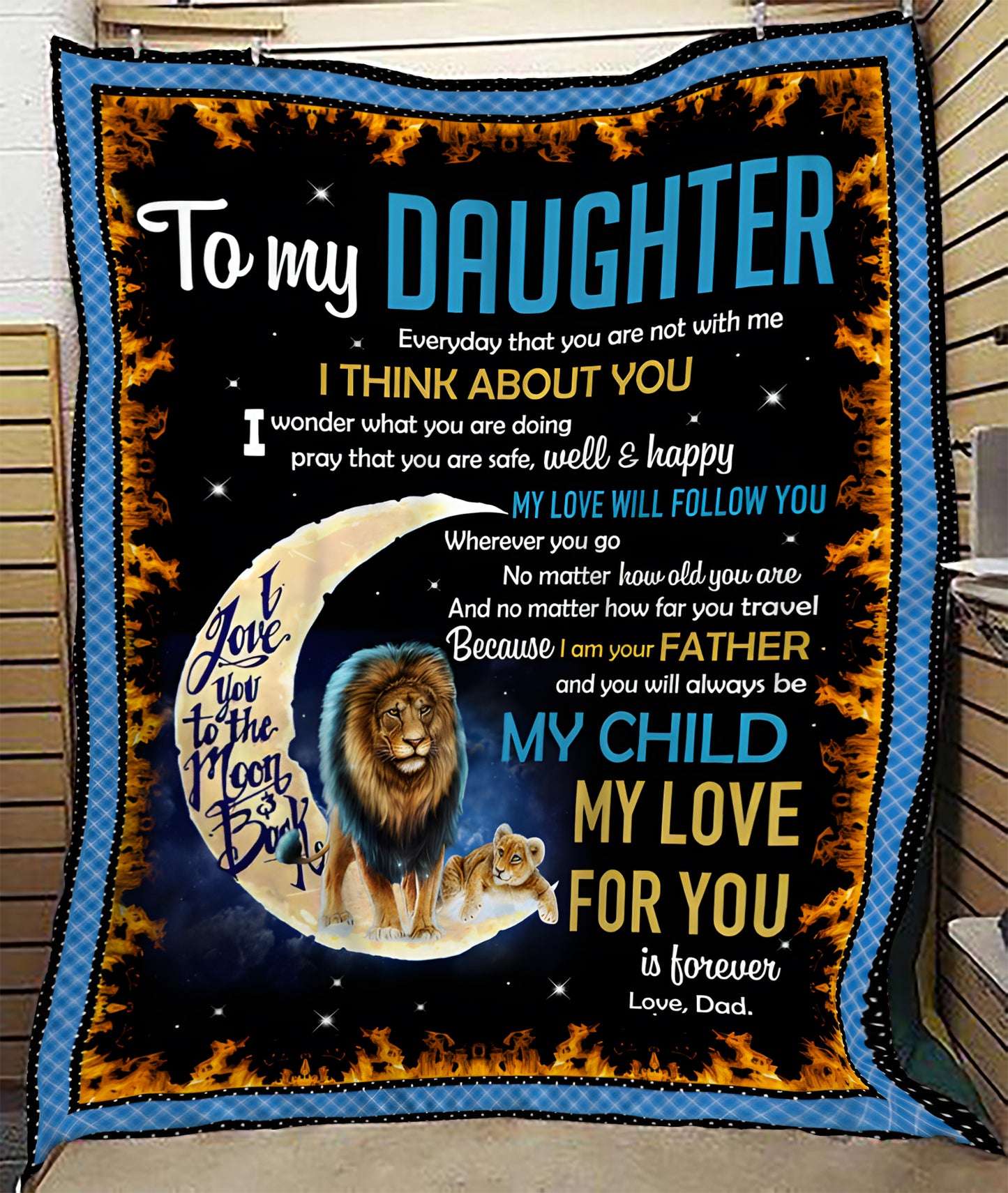 BLANKET FOR DAUGHTER – COMFORT & WARMTH GIFT FROM DAD Sherpa Fleece Quilt Blanket NTTD00 (SKU2604-251)