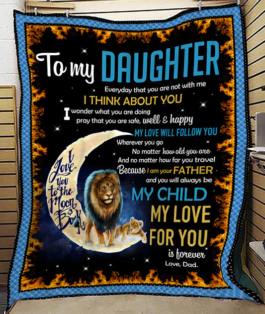 BLANKET FOR DAUGHTER – COMFORT & WARMTH GIFT FROM DAD Sherpa Fleece Quilt Blanket NTTD00 (SKU2604-251)