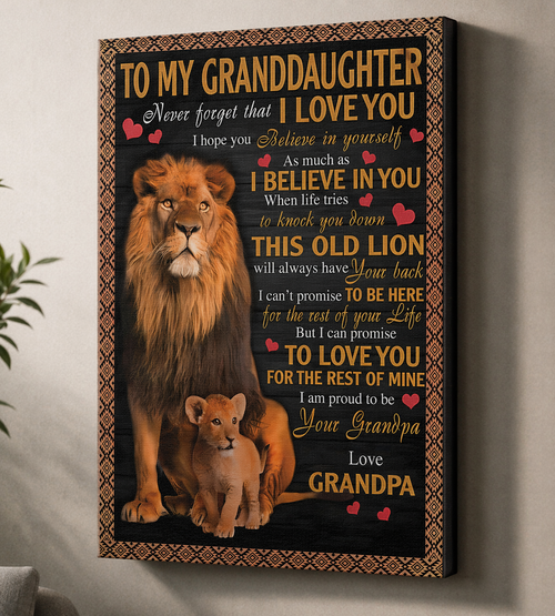 CANVAS FOR GRANDDAUGHTER - BEST GIFT FROM GRANDPA - NTTD00 (SKU2604-113)