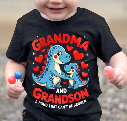 GRANDMA AND GRANDSON A BOND THAT CAN'T BE BROKEN DINOSAUR UNISEX T-SHIRT NTTD00 (SKU-GMS3)
