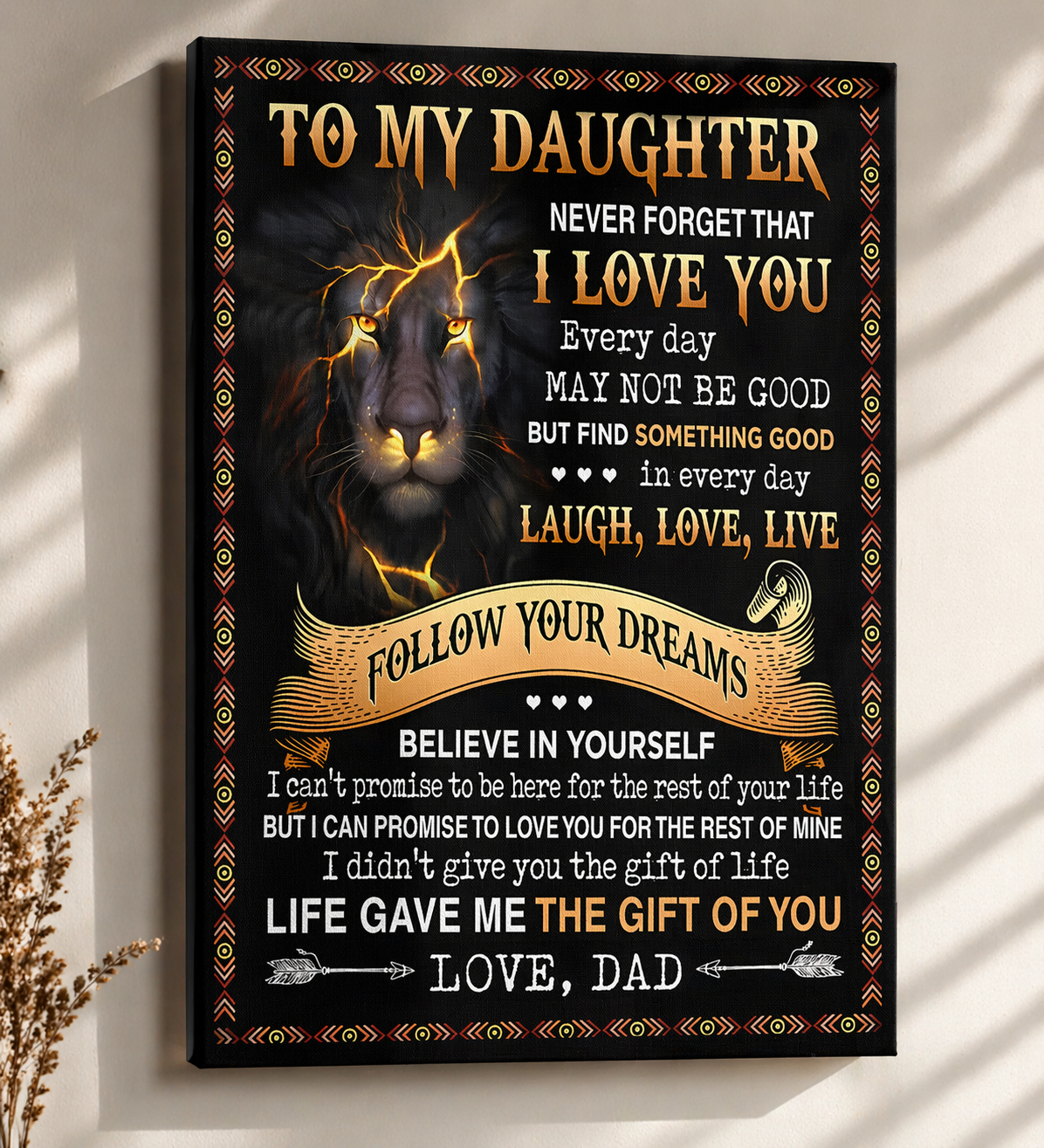 CANVAS FOR DAUGHTER - BEST GIFT FROM DAD - NTTD00 (SKU2604-114)