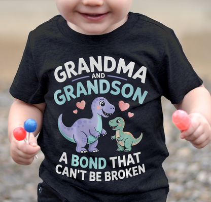 GRANDMA AND GRANDSON A BOND THAT CAN'T BE BROKEN DINOSAUR UNISEX T-SHIRT NTTD00 (SKU-GMS4)